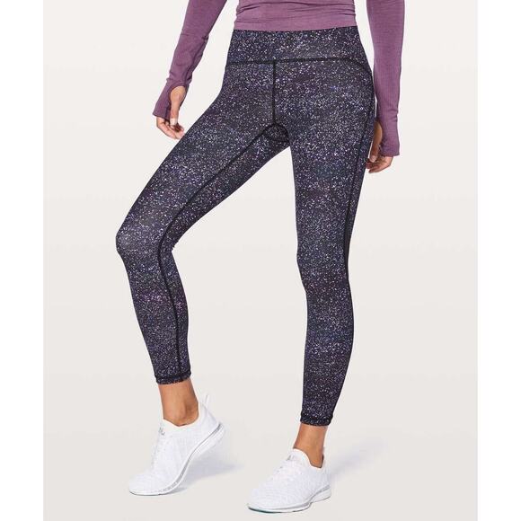 Lululemon Train Times 7/8 Pant 25" Crystalline Multi Black Leggings Womens 6 - Picture 1 of 7